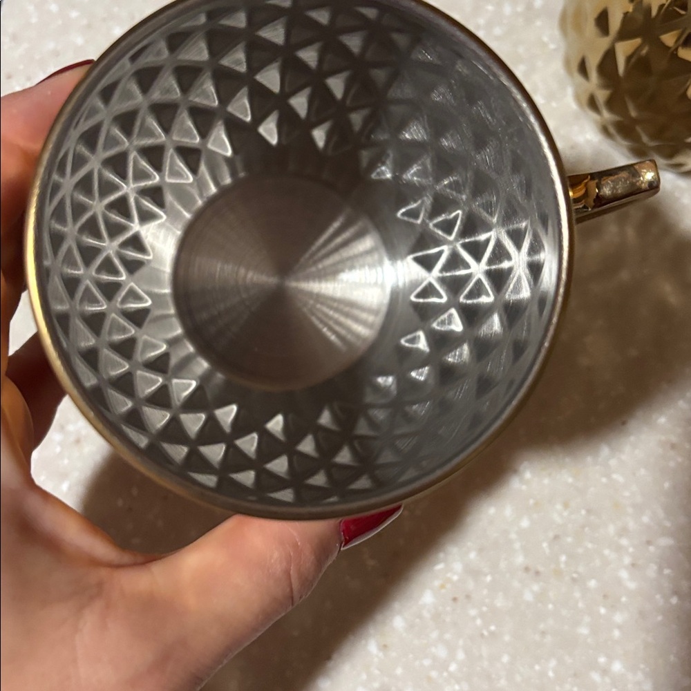 Set of two Gold Geometric Moscow Mule Mugs - Picture 5 of 6